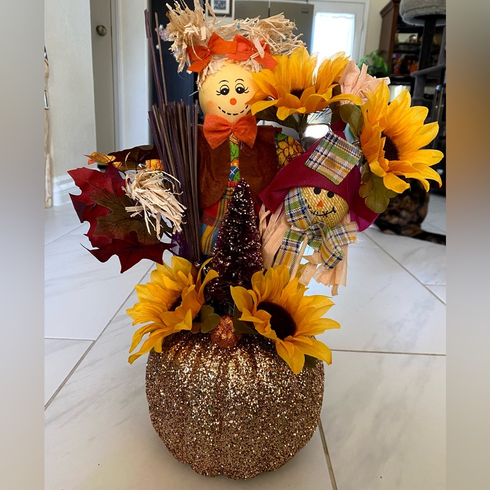 Homemade Pumpkin Arrangement
